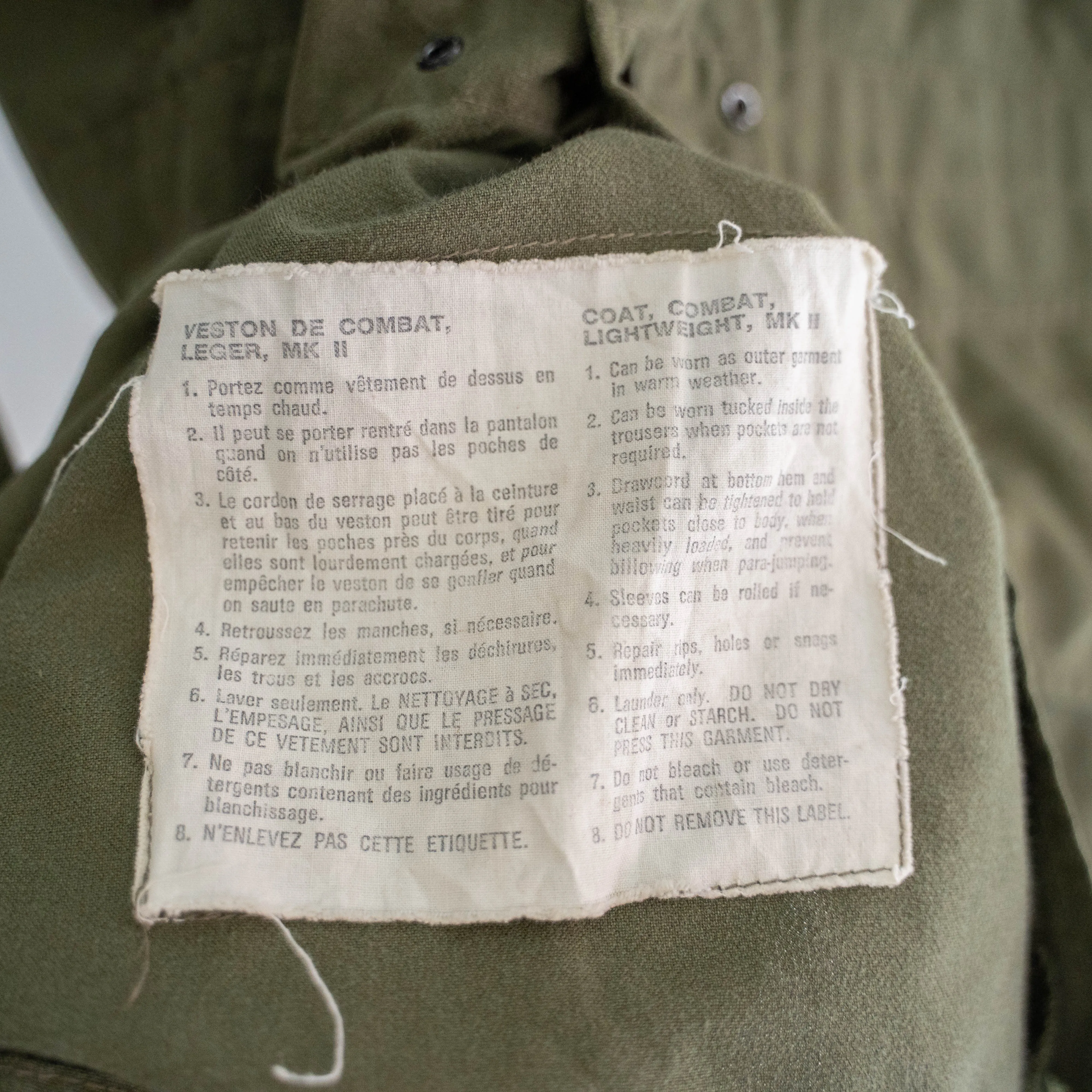 1980s Canadian military MK2 light weight combat jacket
