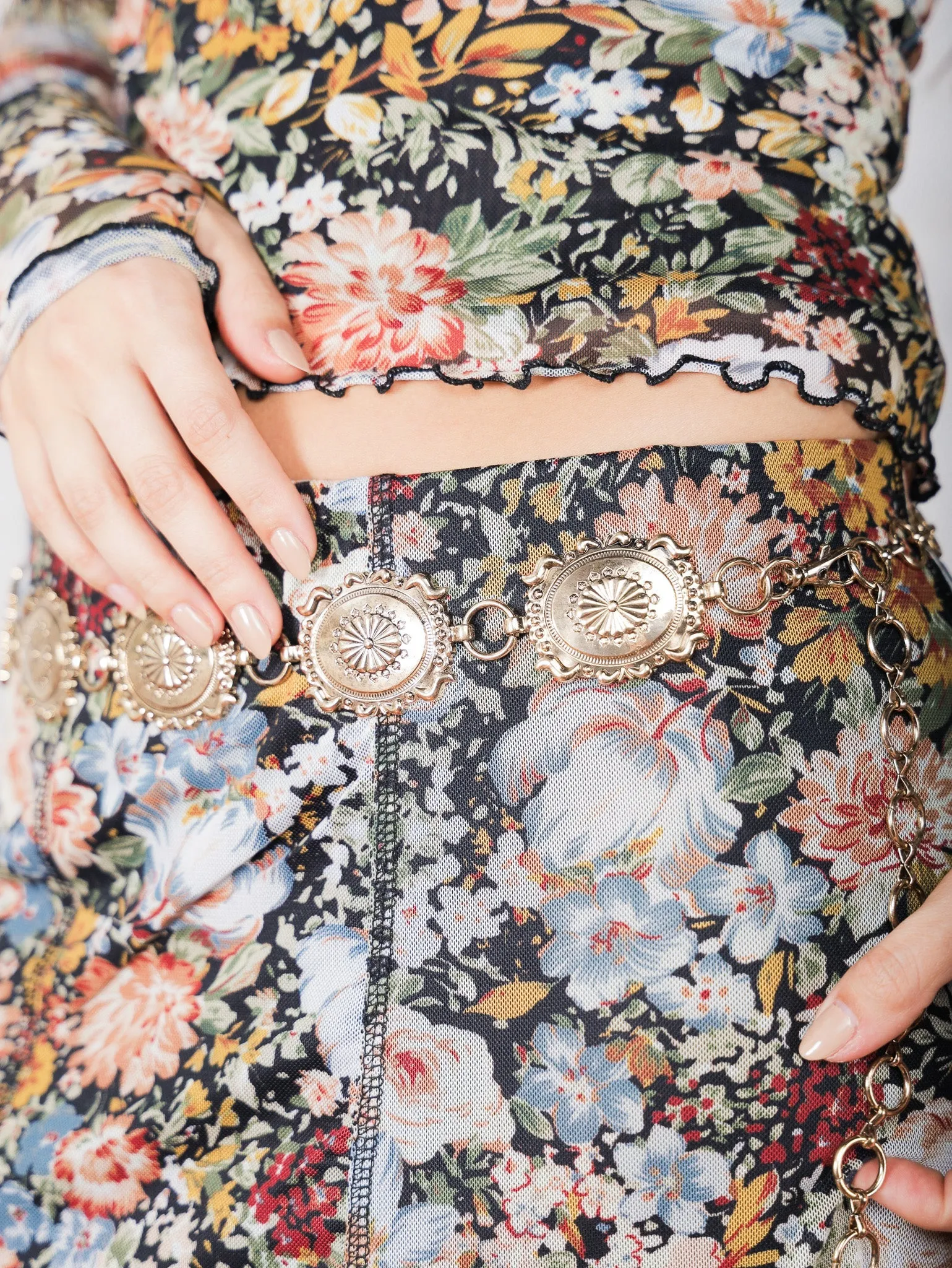 Almond Concho Chain Belt