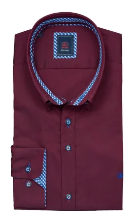 Andre Rhine Long Sleeve Casual Shirt - Burgundy
