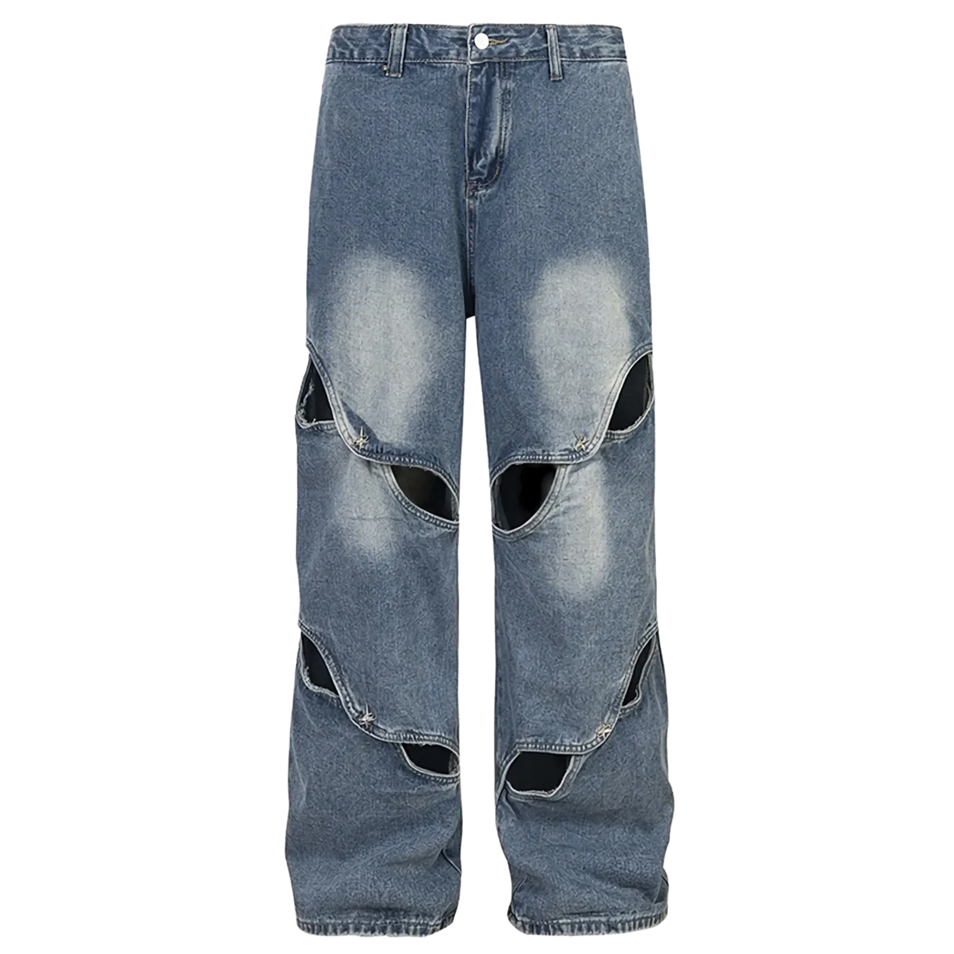 'Anomaly' Pin Clasp Baggy Denim Jeans