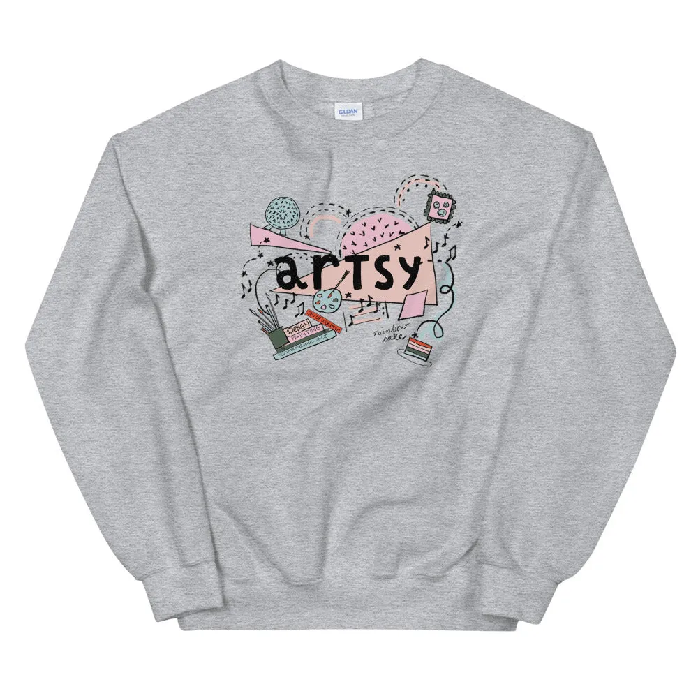 Artsy Disney Sweatshirt Epcot Festival of the Arts Hidden Mickey Artsy Crew Sweatshirt