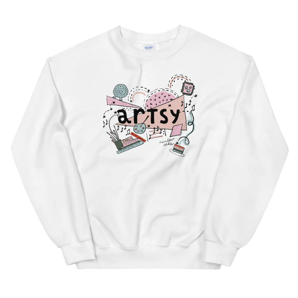 Artsy Disney Sweatshirt Epcot Festival of the Arts Hidden Mickey Artsy Crew Sweatshirt