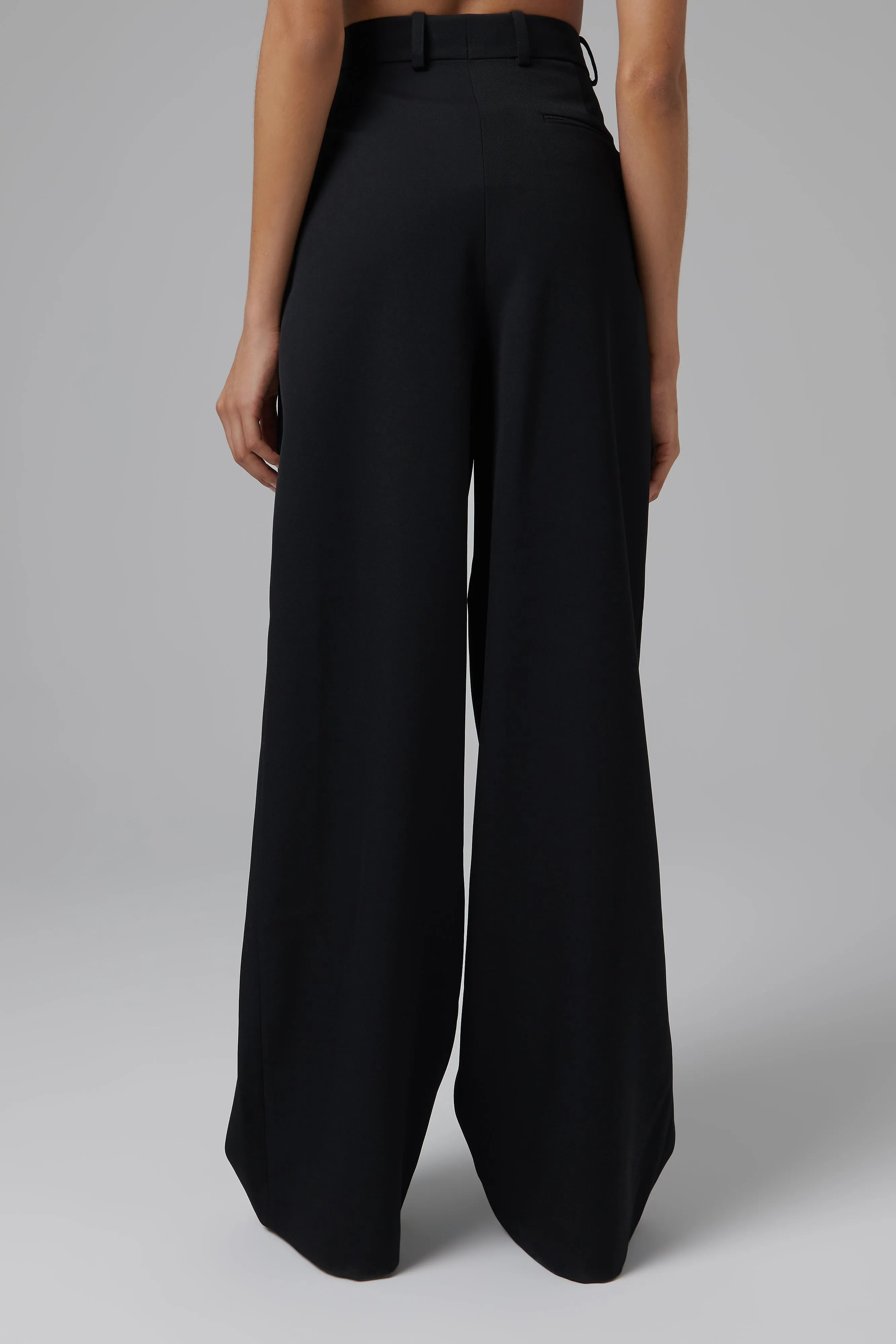 Black Slit Wide-Leg Pants