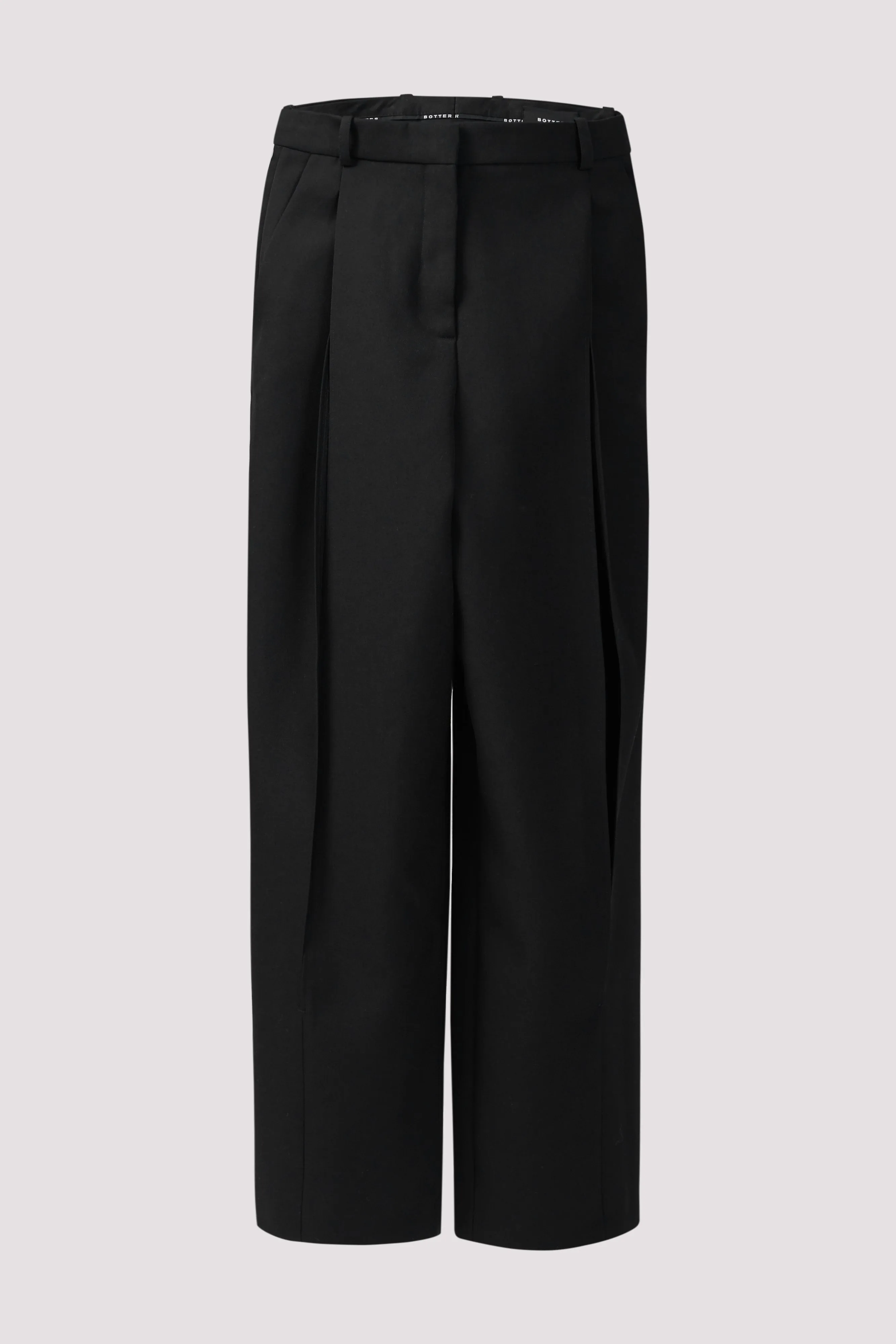 Black Slit Wide-Leg Pants