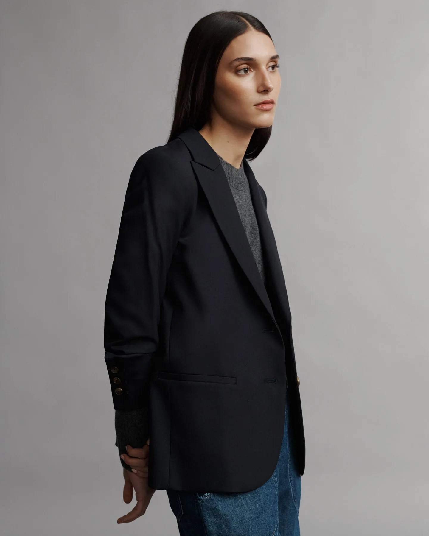 Boyfriend Blazer in Wool Twill