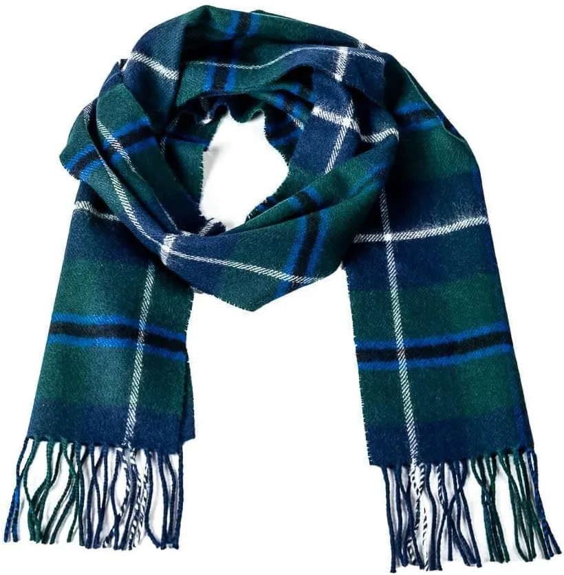 Briomhar Tartan Plaid Wool Scottish Scarf - 100% Lambswool Made in Scotland, Perfect Winter Scarf for Cold Weather