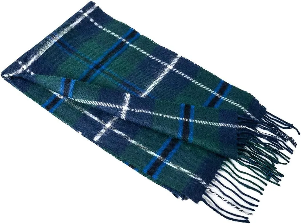 Briomhar Tartan Plaid Wool Scottish Scarf - 100% Lambswool Made in Scotland, Perfect Winter Scarf for Cold Weather