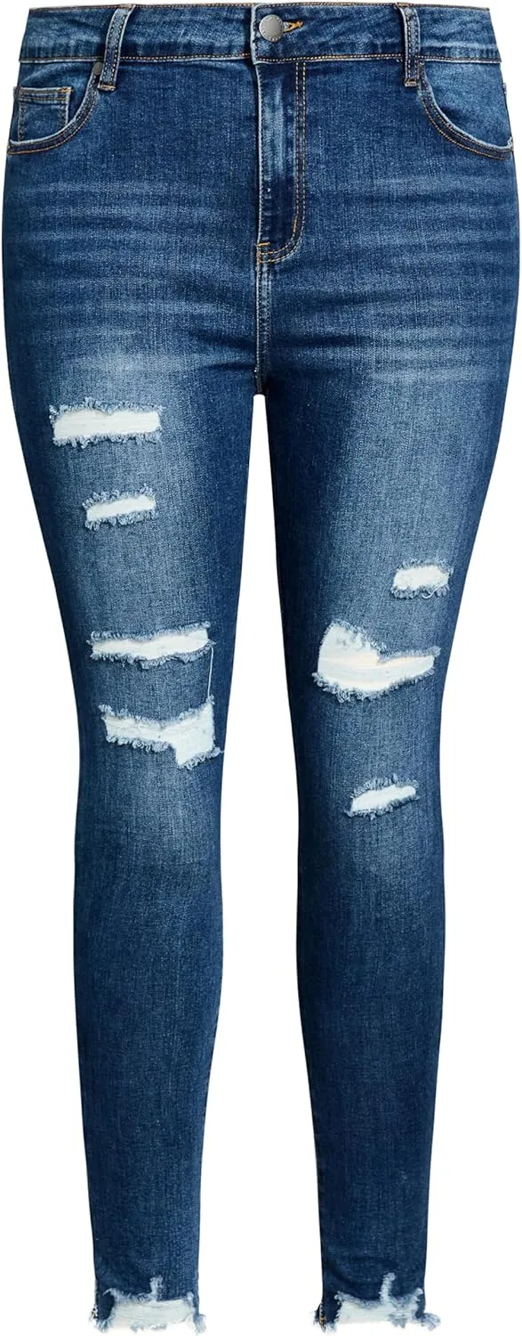 City Chic Women's Avenue Plus Size Jean a Wild Rose