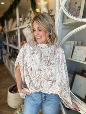 Cocoa & Ivory Satin Flowy Top
