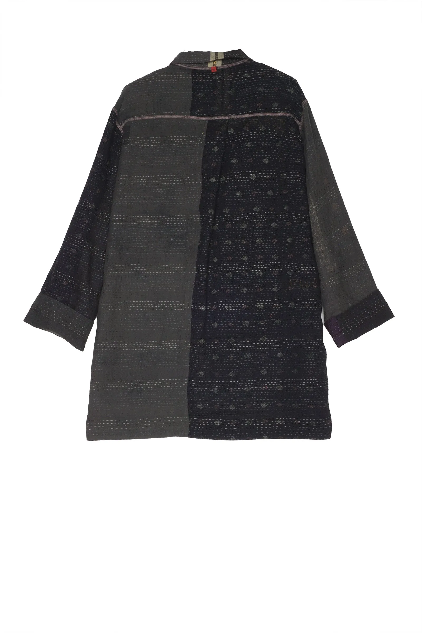 COTTON SILK SW PATCH KANTHA SHIRT JKT - ws2023-blk -