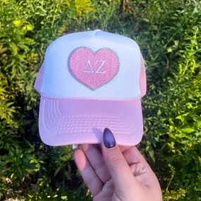 Delta Zeta Embroidered Heart Patch Hat