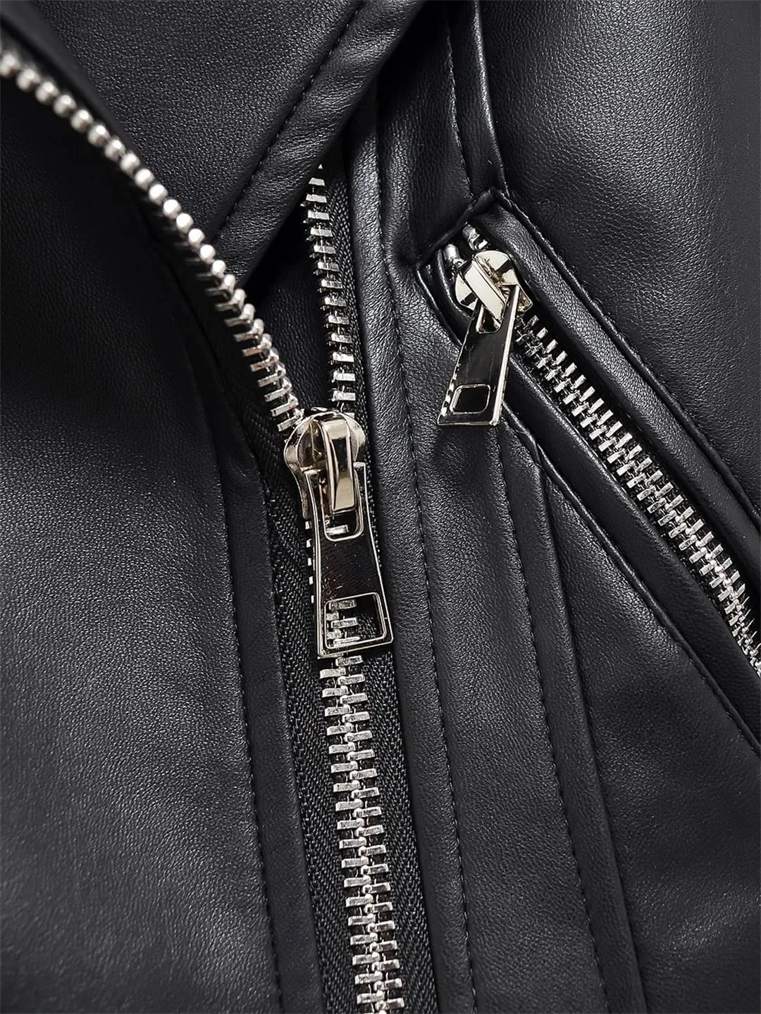 Disimlarl Women Faux Leather Pu Jacket Belt Zipper Retro Moto Biker Jacket Coat Female Chic Outwear