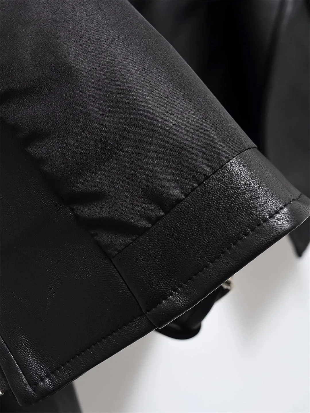 Disimlarl Women Faux Leather Pu Jacket Belt Zipper Retro Moto Biker Jacket Coat Female Chic Outwear