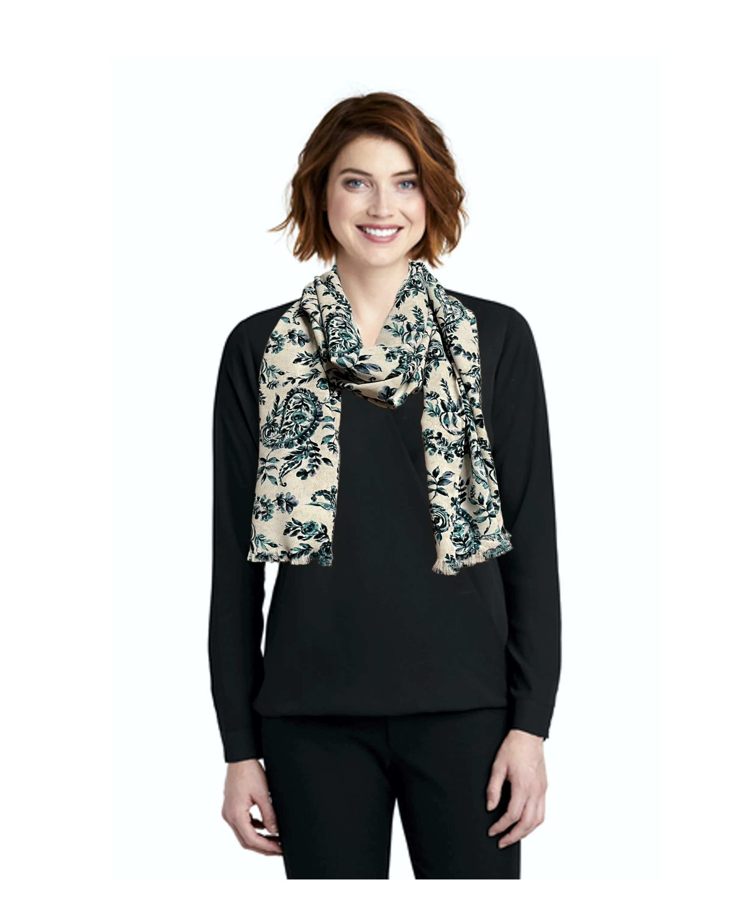 Elegant Green Print Scarf