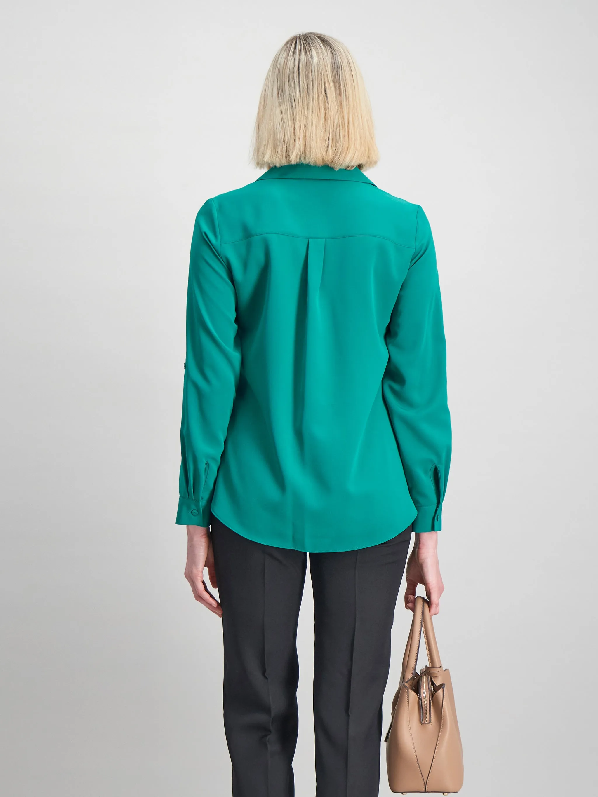 Evelyn pocket flowy shirt - green
