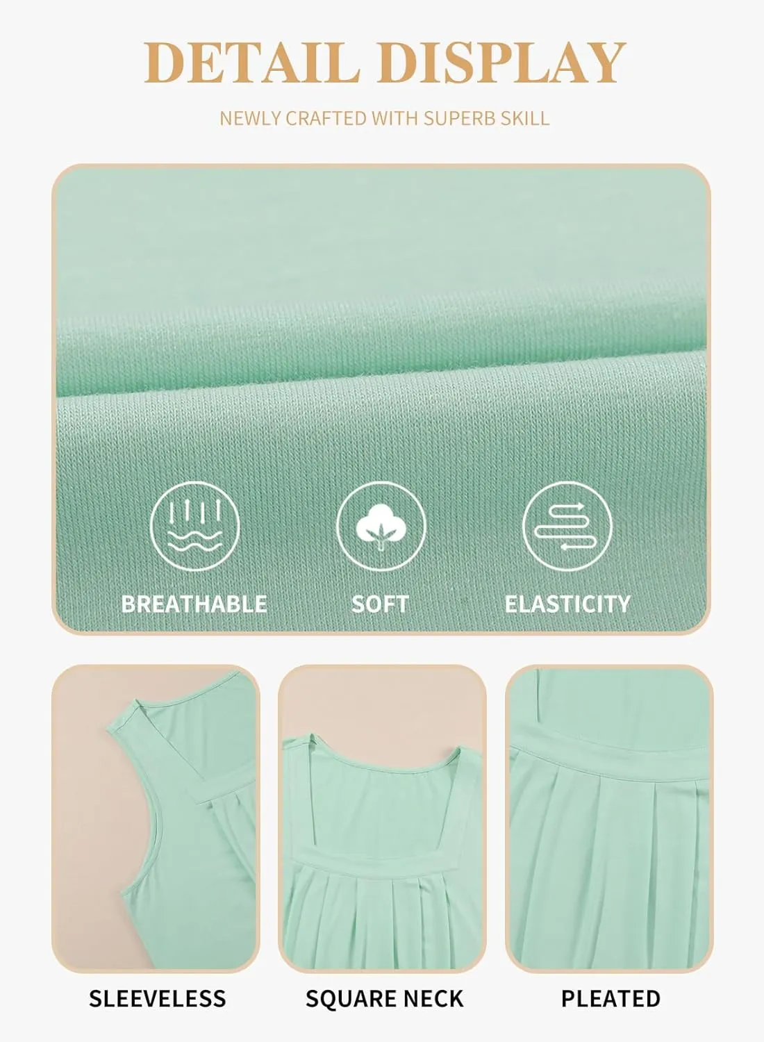 Eytino Women Plus Size Tank Tops Summer Casual Square Neck Sleeveless Blouse Shirts(1X-5X)