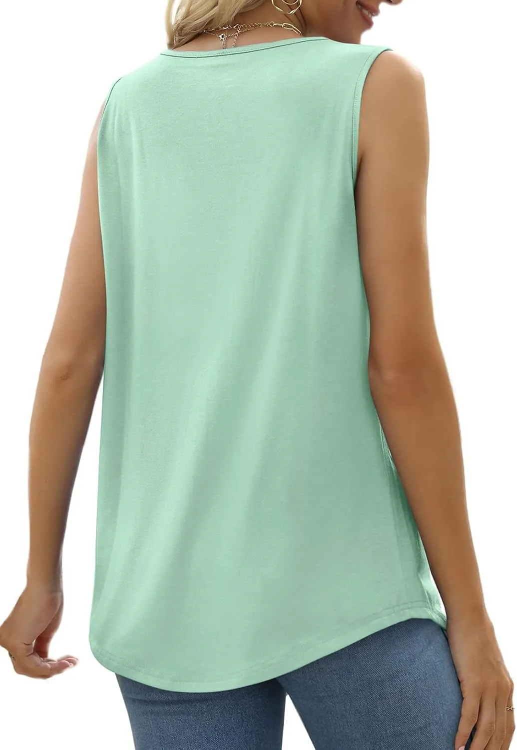 Eytino Women Plus Size Tank Tops Summer Casual Square Neck Sleeveless Blouse Shirts(1X-5X)