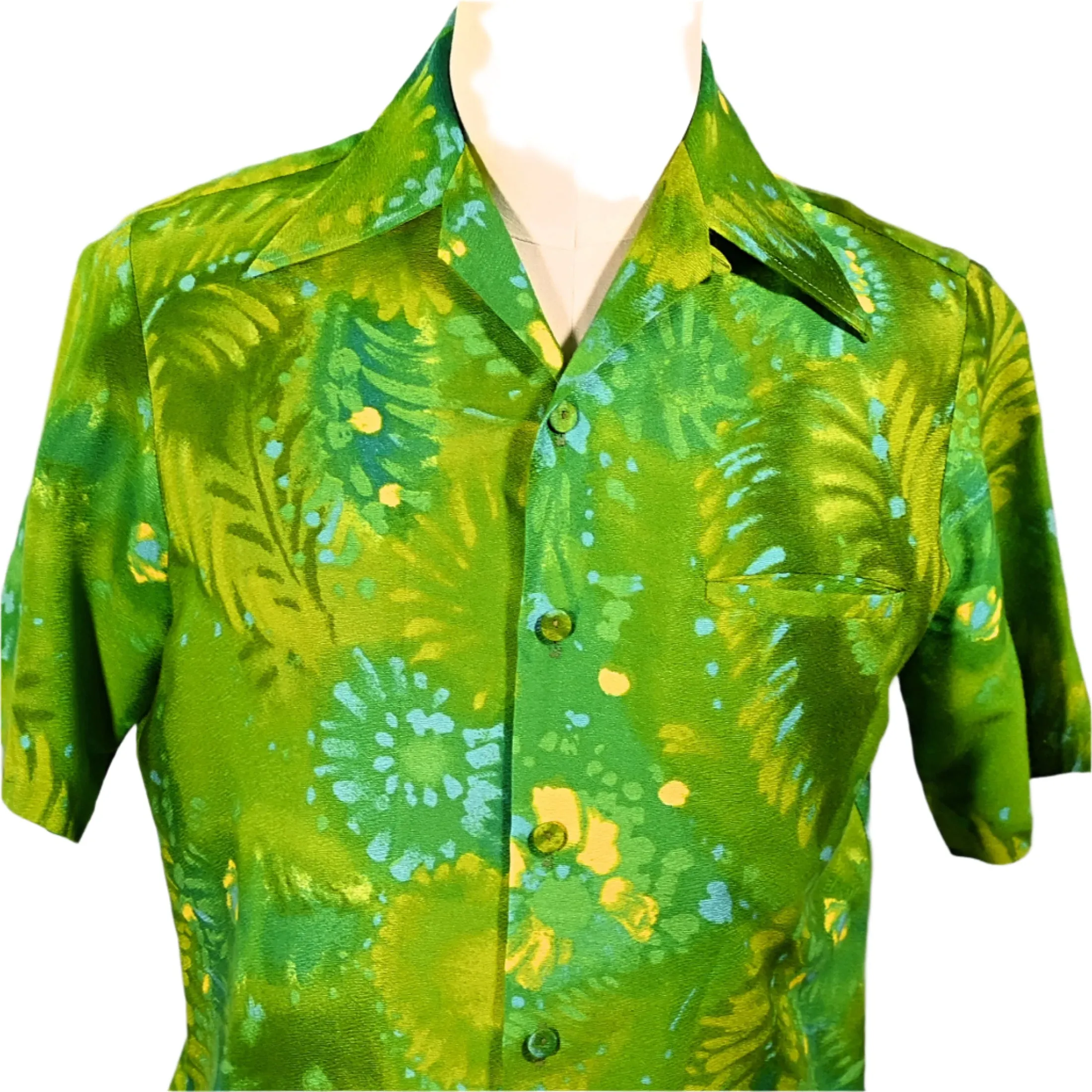 Iolani Exclusive McInery Vintage 60s Hawaiian Shirt, 70s Aloha Shirt S