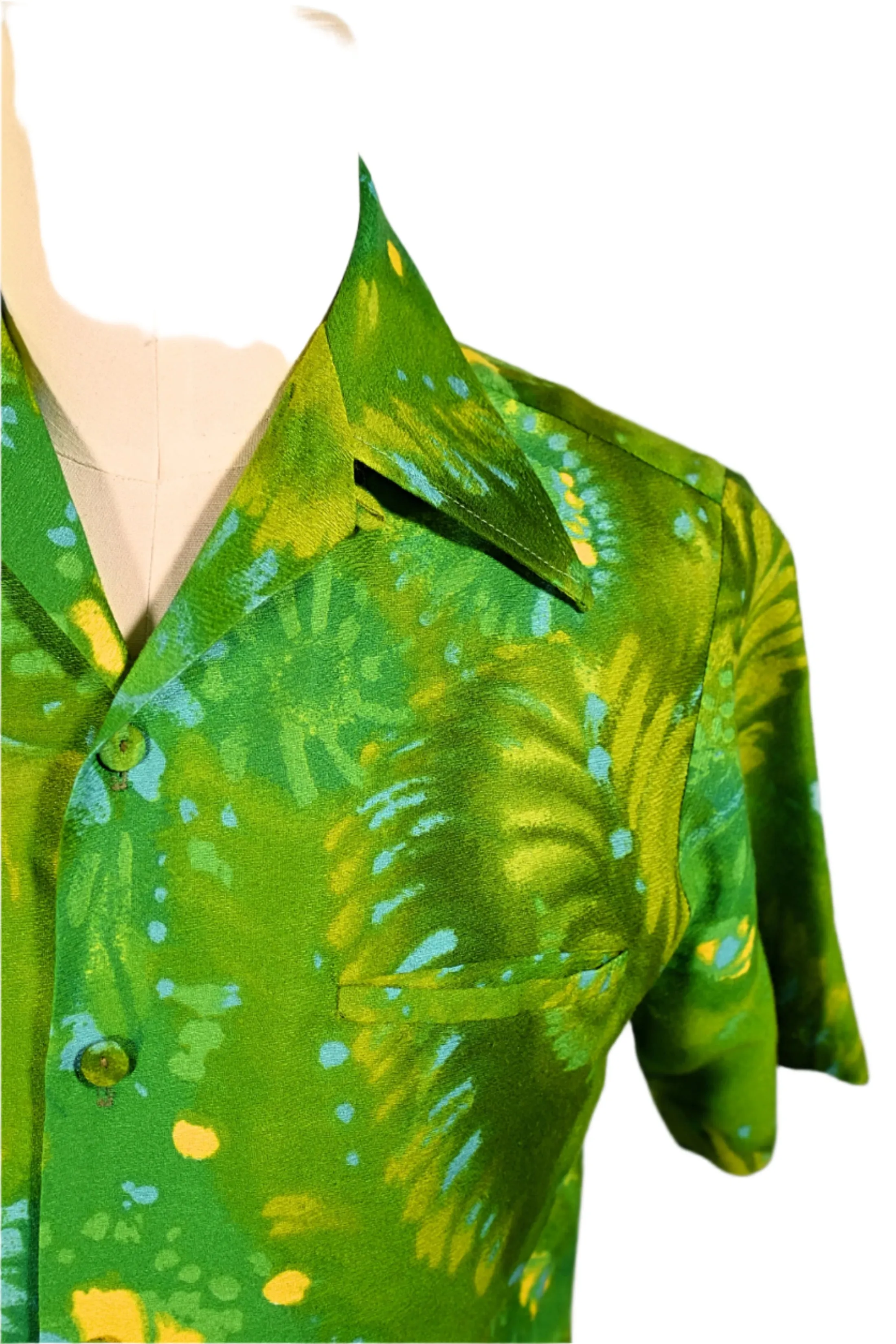 Iolani Exclusive McInery Vintage 60s Hawaiian Shirt, 70s Aloha Shirt S