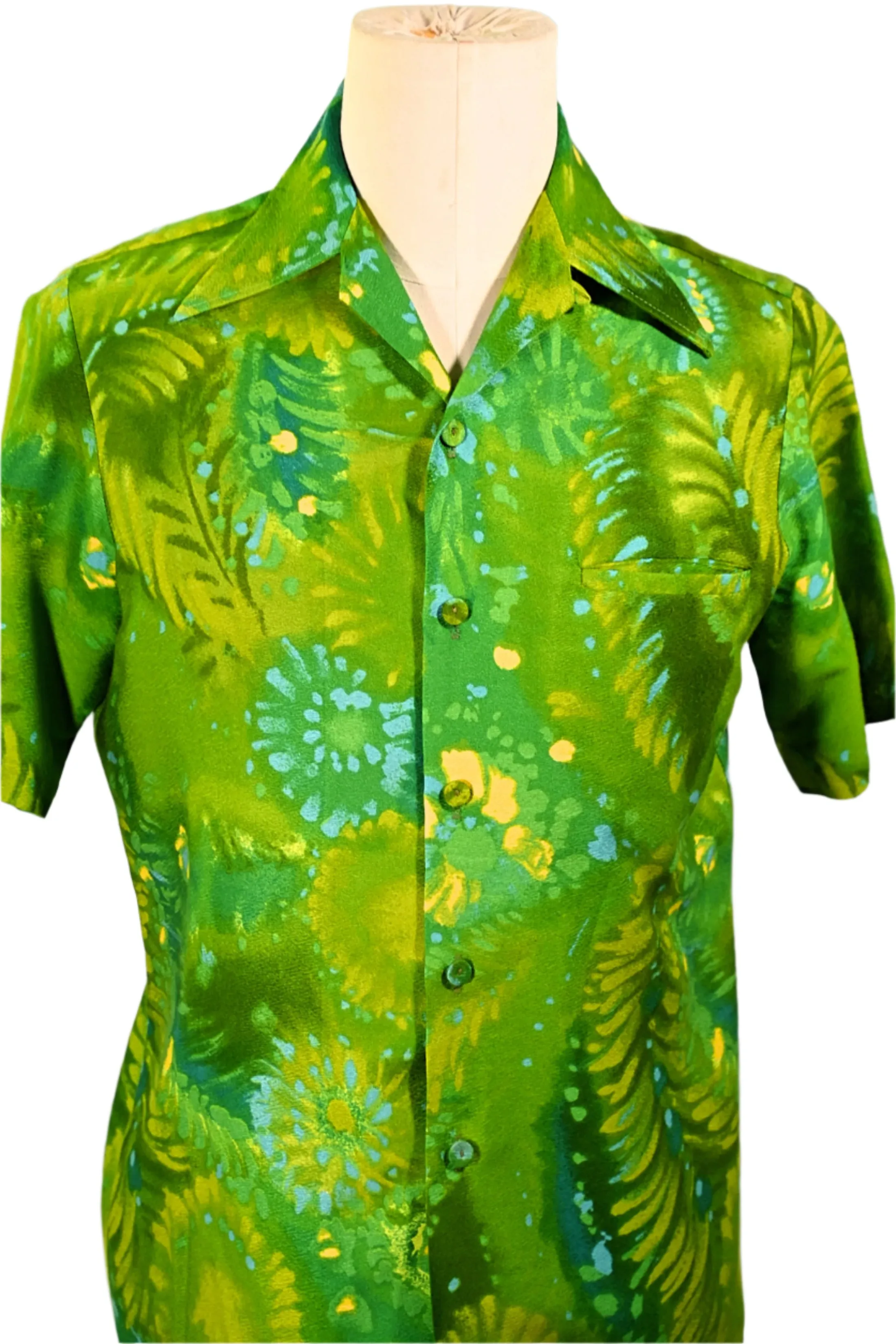 Iolani Exclusive McInery Vintage 60s Hawaiian Shirt, 70s Aloha Shirt S