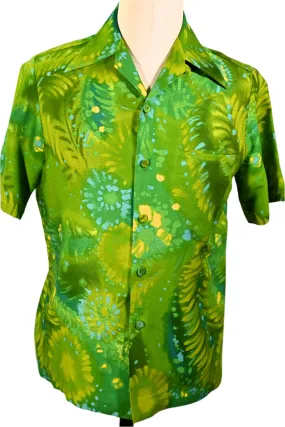 Iolani Exclusive McInery Vintage 60s Hawaiian Shirt, 70s Aloha Shirt S