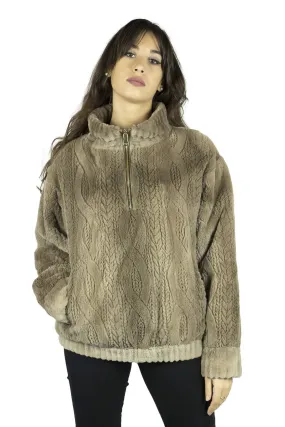 Jacket in mink Shaved with Laser Knit processing