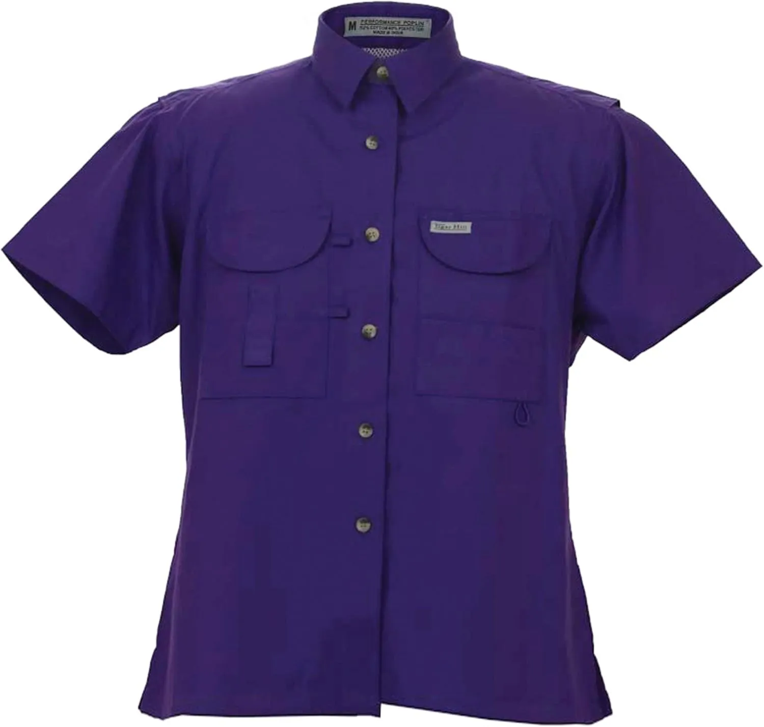 Ladies Short Sleeve Fishing Button Down Shirt, Breathable Outdoors Casual Lightweight Shirt