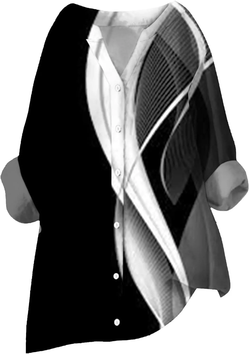 Linen Shirt Womens Roll Half Sleeve Button-up Casual Dress Front Floral Graphic Chic Shirt Aesthetics Elegant Blouse