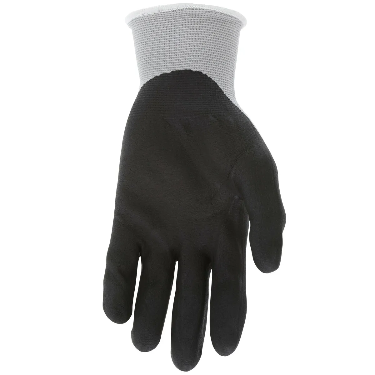 MCR Safety NXG Work Gloves, 13 Gauge Gray Nylon, Black Nitrile Foam Coated Palm