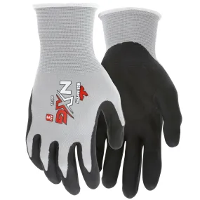 MCR Safety NXG Work Gloves, 13 Gauge Gray Nylon, Black Nitrile Foam Coated Palm
