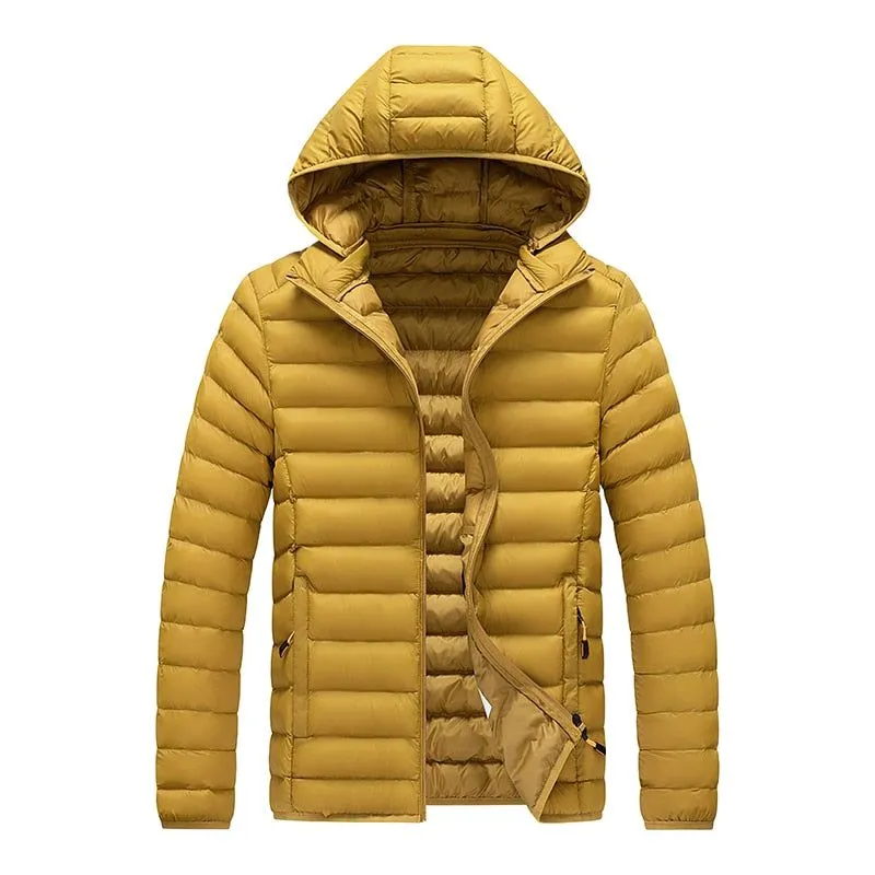 Men's Autumn Winter Warm Casual Windproof Hooded Slim Jacket