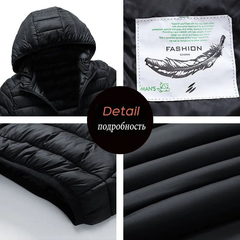 Men's Autumn Winter Warm Casual Windproof Hooded Slim Jacket