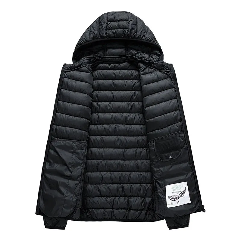 Men's Autumn Winter Warm Casual Windproof Hooded Slim Jacket