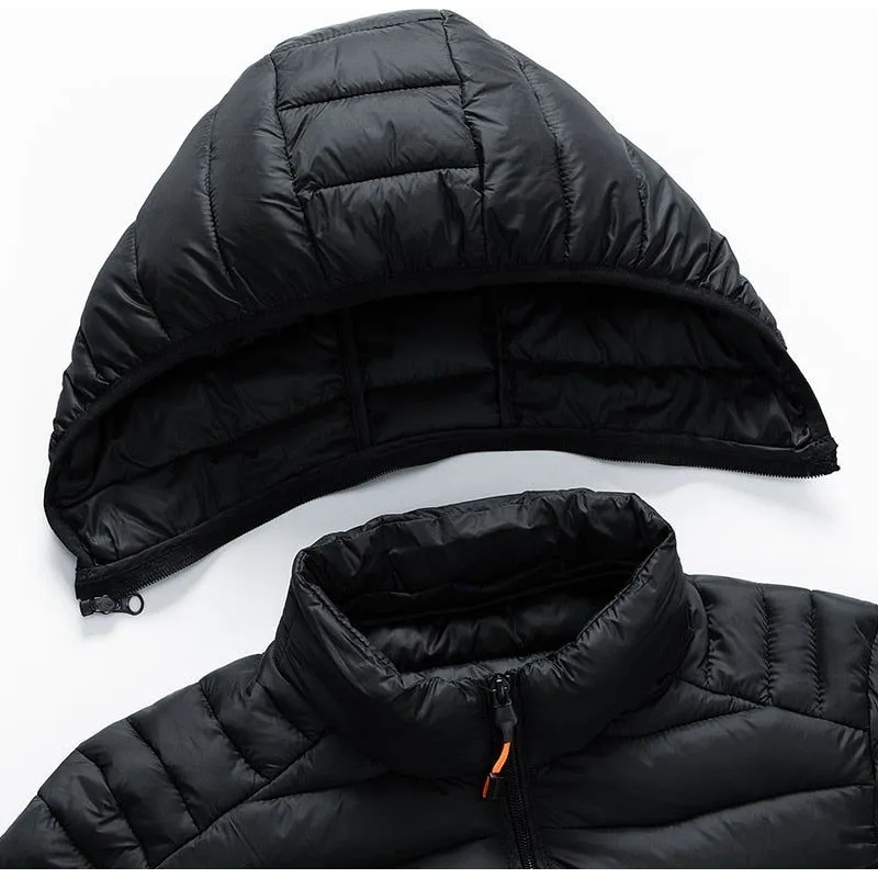 Men's Autumn Winter Warm Casual Windproof Hooded Slim Jacket