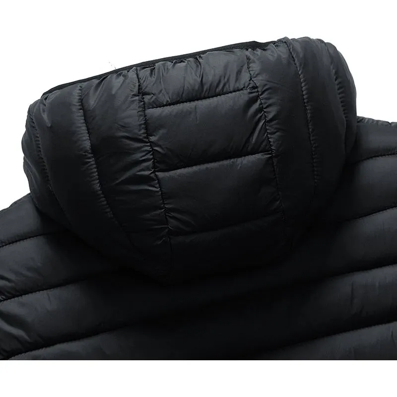 Men's Autumn Winter Warm Casual Windproof Hooded Slim Jacket