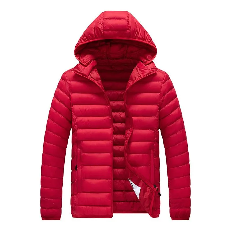 Men's Autumn Winter Warm Casual Windproof Hooded Slim Jacket