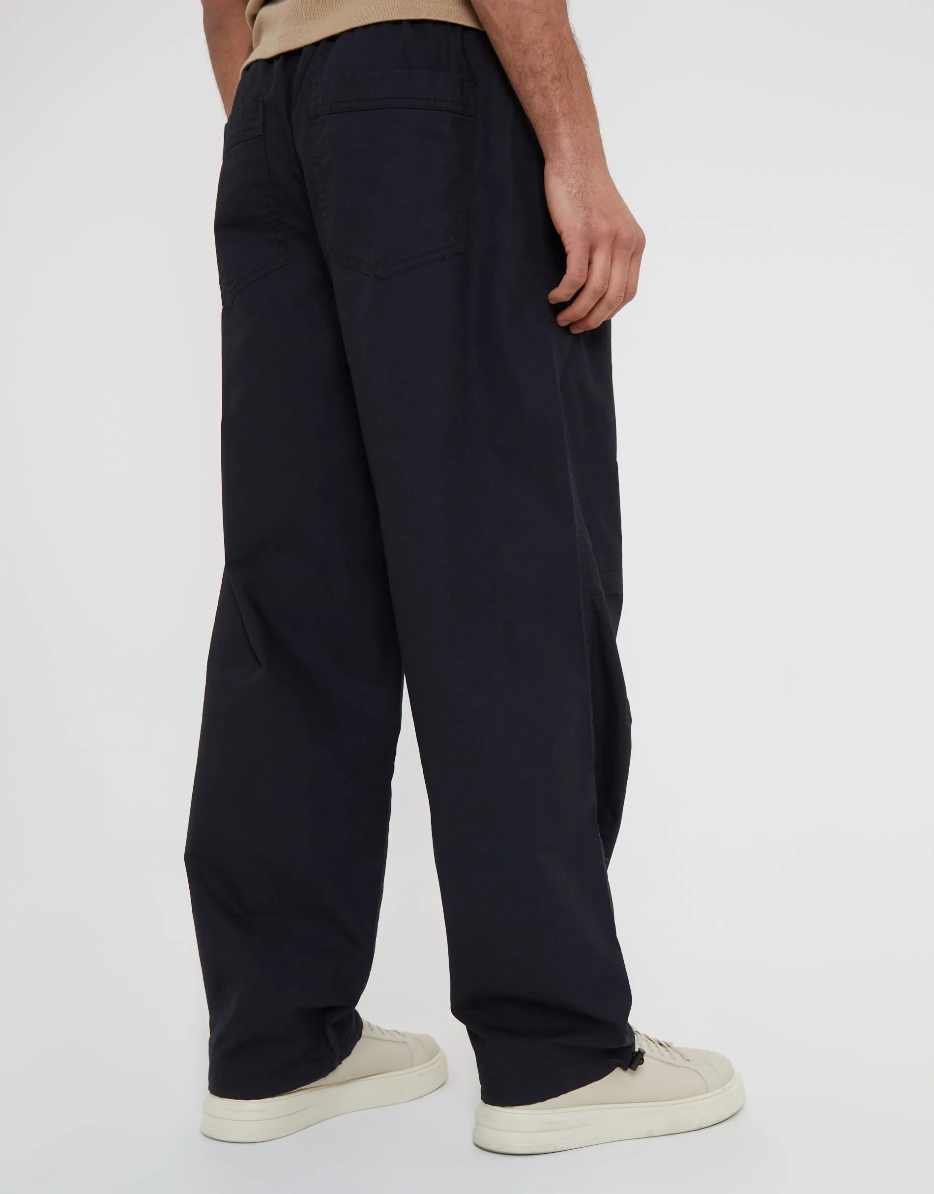 Men's Black Relaxed Fit Jogger Style Cuffed Trousers