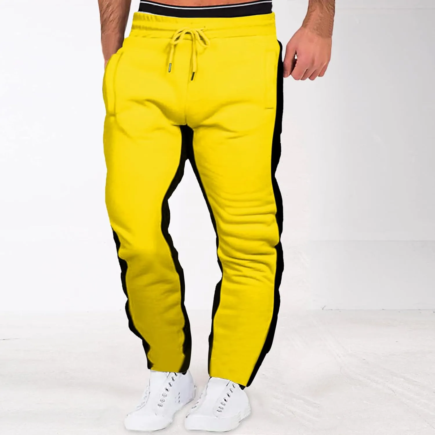 Men's Cargo Sweatpants Joggers Men's Heavyweight Cargo Pants Elastic Waist Drawstring Jogger Sweatpants Straight Multi