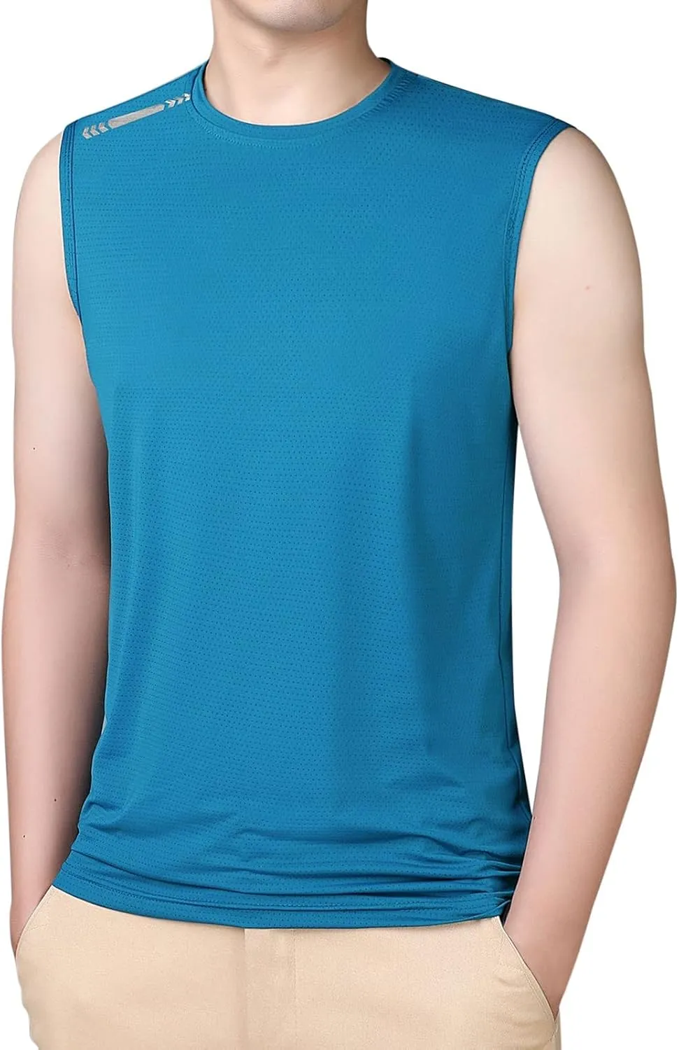 Men's Ice Silk Sport Tank Top Sleeveless Quick Dry Training Shirt Lightweight Breathable Gym Workout Cooling Muscle Shirt