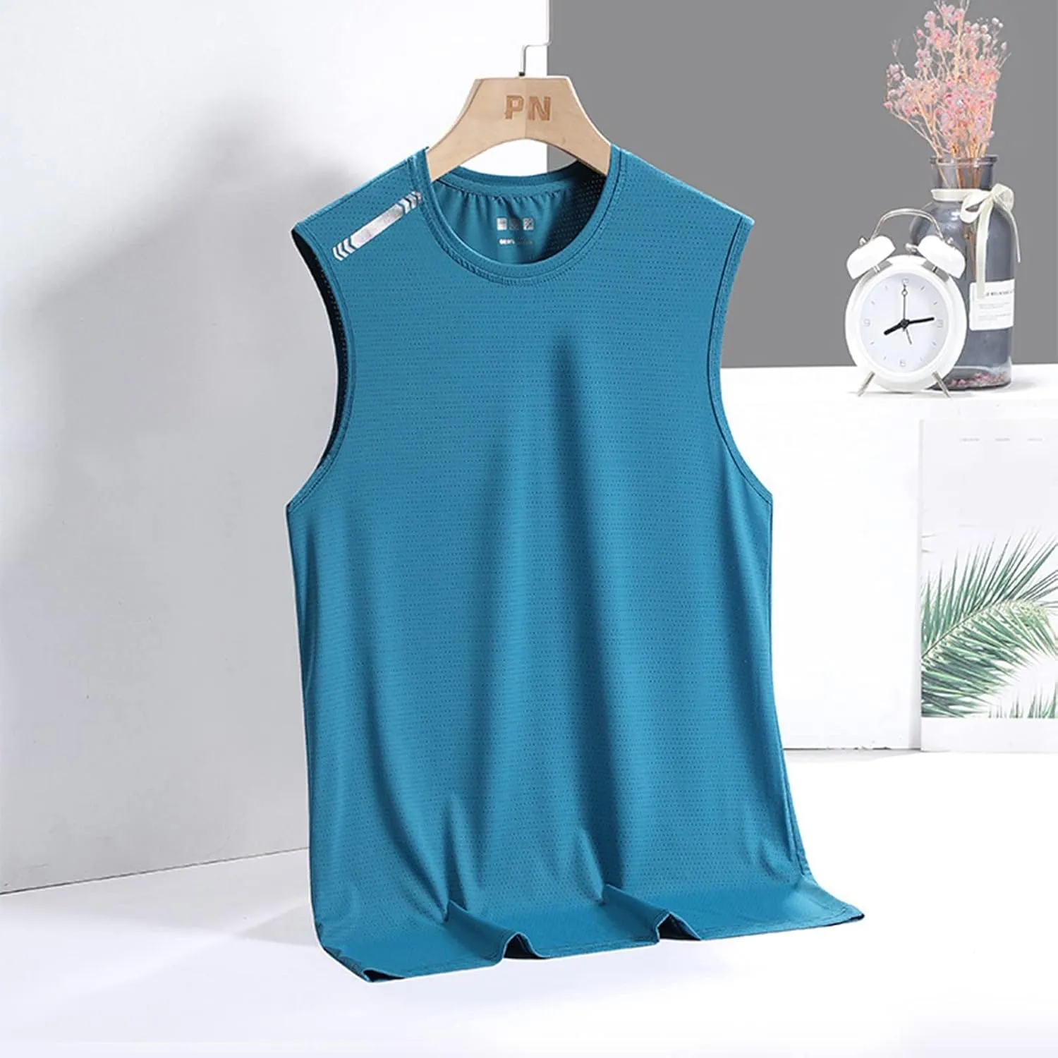 Men's Ice Silk Sport Tank Top Sleeveless Quick Dry Training Shirt Lightweight Breathable Gym Workout Cooling Muscle Shirt