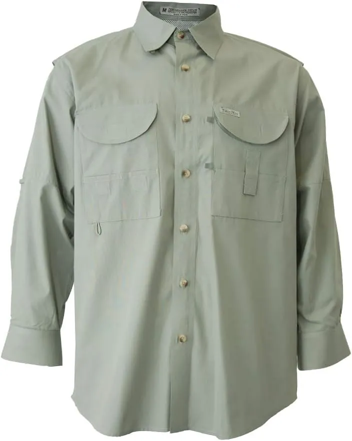 Men's Long Sleeve Fishing Button Down Shirt, Breathable Outdoors Casual Lightweight Shirt
