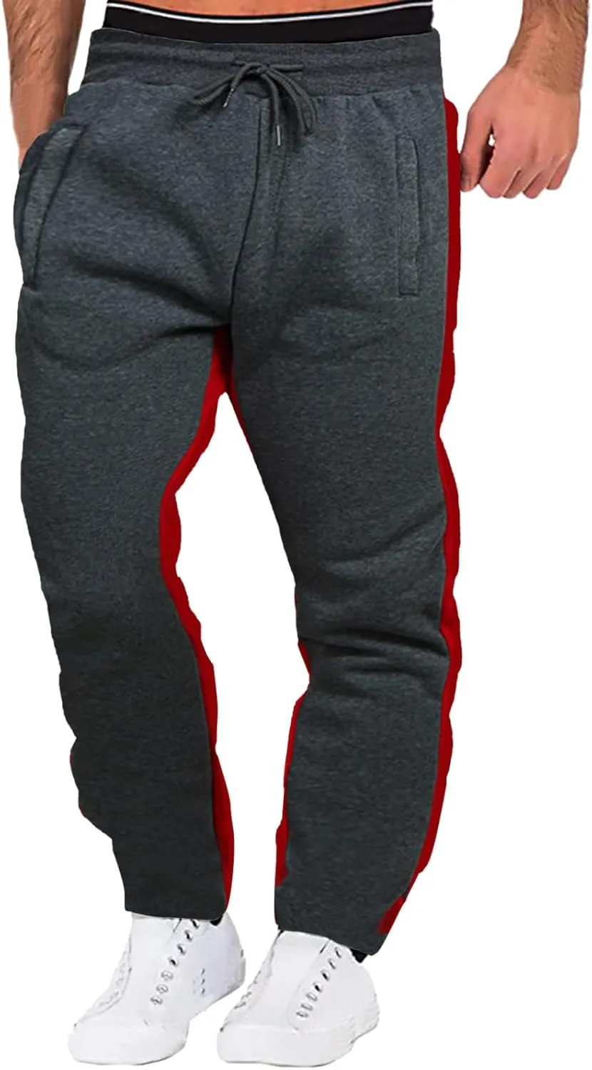 Mens Sweatpants Pants Mens Fleece Active Athletic Workout Jogger Sweatpants for Men with Zipper Pocket and Drawstring
