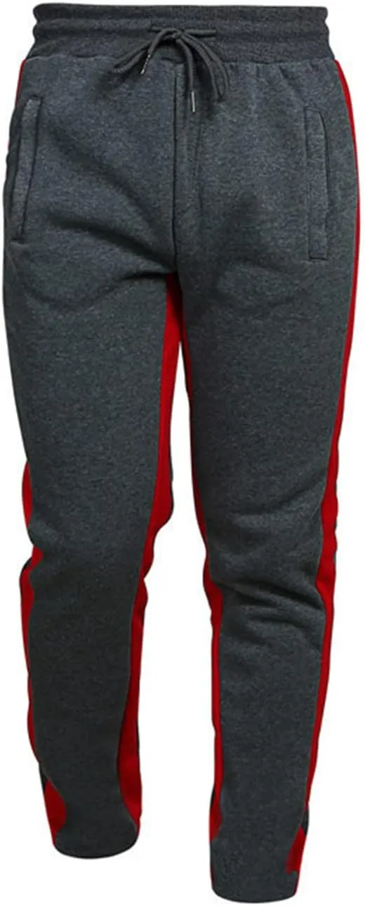 Mens Sweatpants Pants Mens Fleece Active Athletic Workout Jogger Sweatpants for Men with Zipper Pocket and Drawstring
