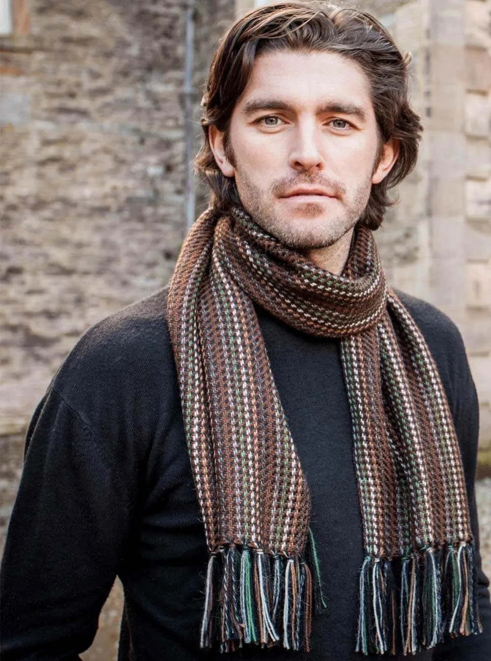 Mucros Weavers Alpaca Wool Scarf, 12 x 68 inches with 4-inch Fringe, Made in Ireland