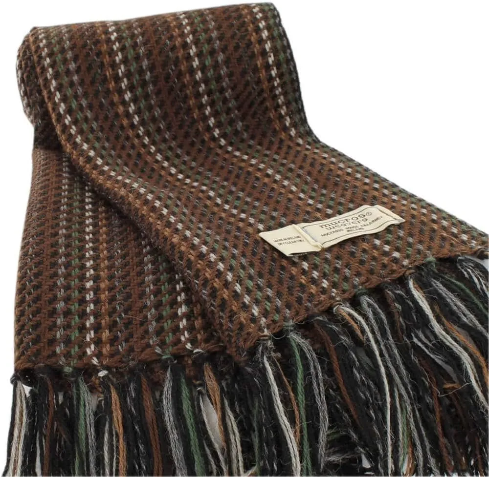 Mucros Weavers Alpaca Wool Scarf, 12 x 68 inches with 4-inch Fringe, Made in Ireland