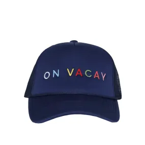 Navy On Vacay Embroidered Trucker Hat