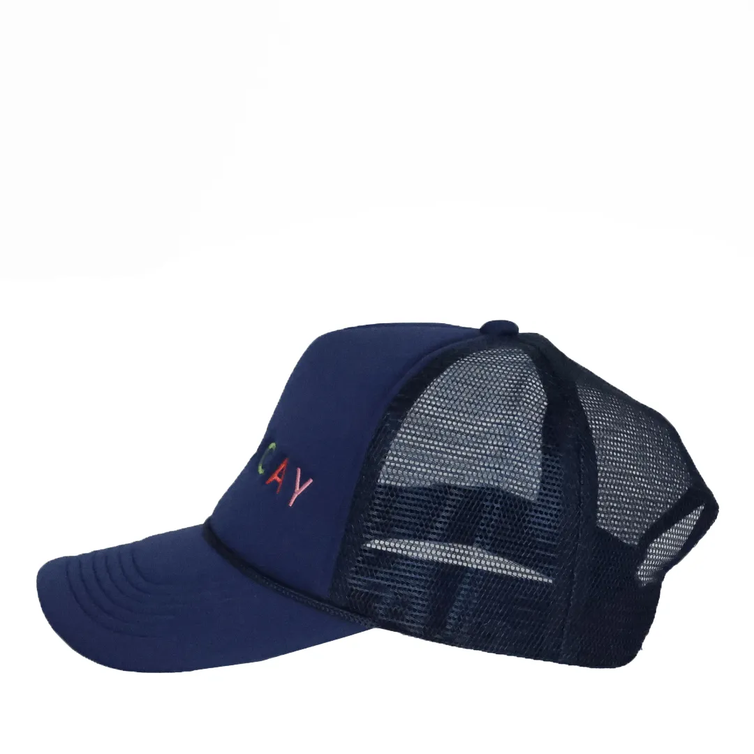 Navy On Vacay Embroidered Trucker Hat