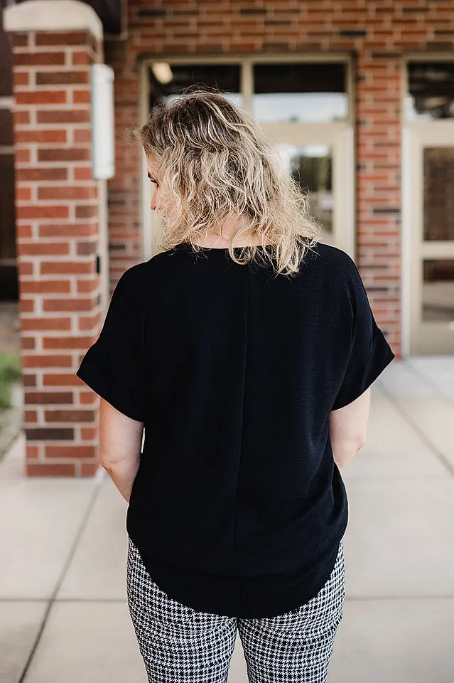 Notched Flowy Blouse