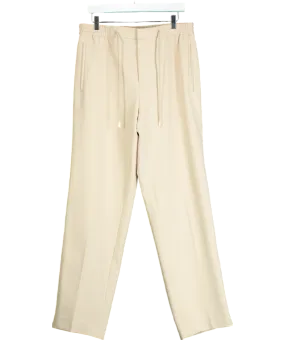 REISS Beige Roy Relaxed Contrast Pipe Detail Trousers W32