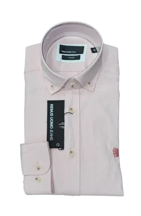 Remus Uomo Tapered Fit Oxford Casual Shirt - Pink